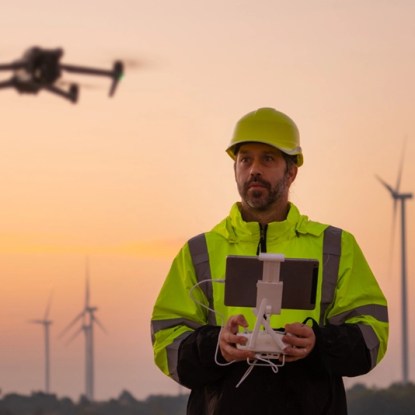 A geomatics engineer flies a drone — Geomatics bachelor's degree at NMSU Global Campus