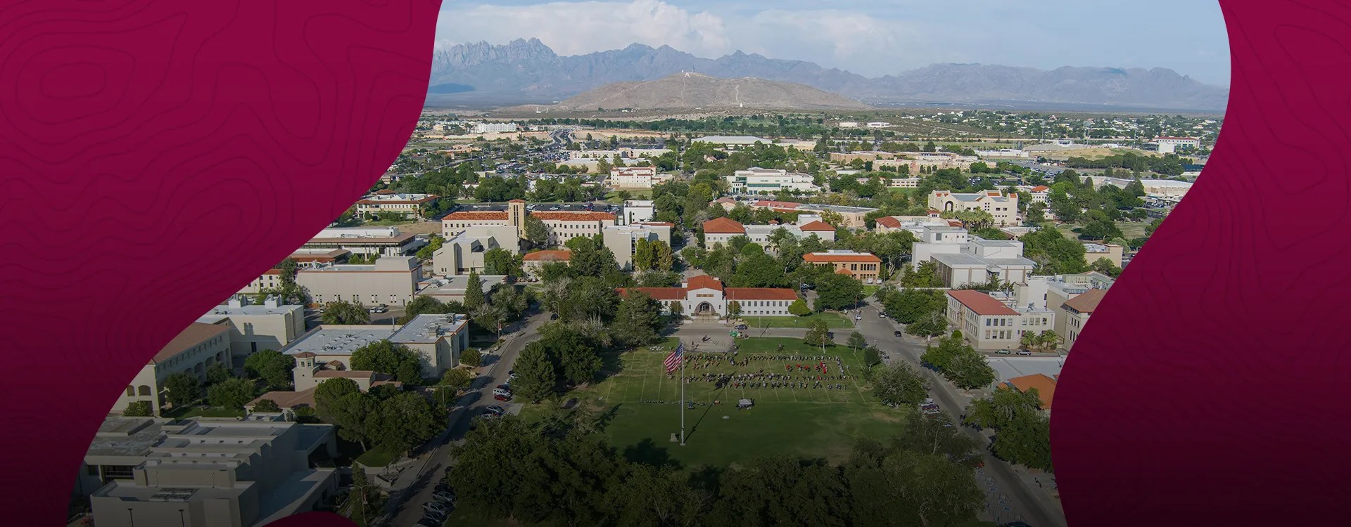 An aerial view of New Mexico State University's main campus in Las Cruces — NMSU Global Campus