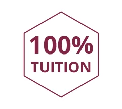 100% tuition badge
