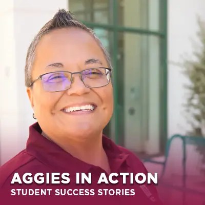 NMSU Global Campus student Sonya S. smiling in an outdoor photo