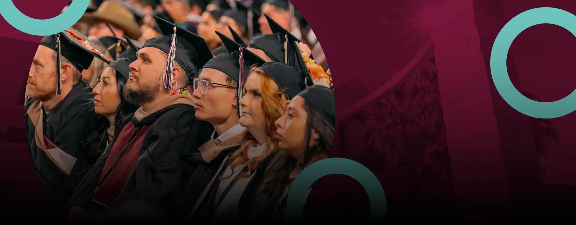 Commencement ceremony with students in graduation regalia at NMSU Global Campus